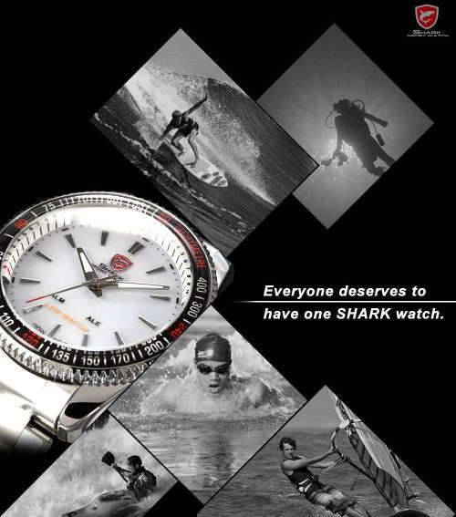 * $48-Mako Shark White Dial MULTIFUNCTION  Quartz Army Mens Sport Wrist Watc