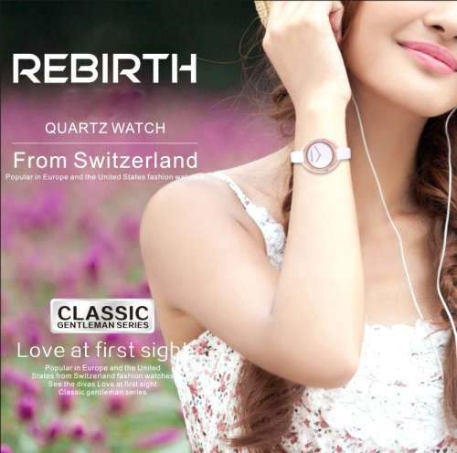 *REBIRTH BRAND RE049*  Modern Women Swiss Quality  Quartz Watch with Leather Strap