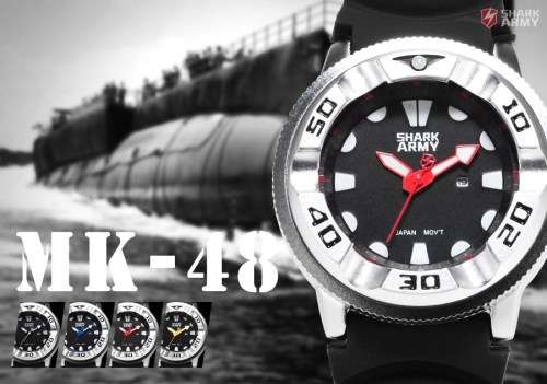 *FREE COURIER* SHARK ARMY- Date Red Hands Quartz Rubber Band Sport Wrist Watch** From: United St
