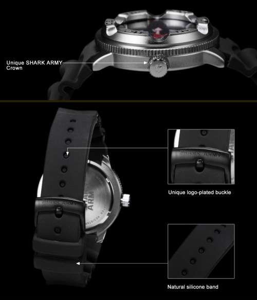 *FREE COURIER* SHARK ARMY- Date Red Hands Quartz Rubber Band Sport Wrist Watch** From: United St