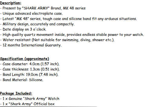 *FREE COURIER* SHARK ARMY- Date Red Hands Quartz Rubber Band Sport Wrist Watch** From: United St