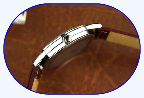 (2) YAZOLE Date Blue Ray Glass  Steel Sports Quartz  Wrist Watch Brown Leather Band+ Luminous Yazole