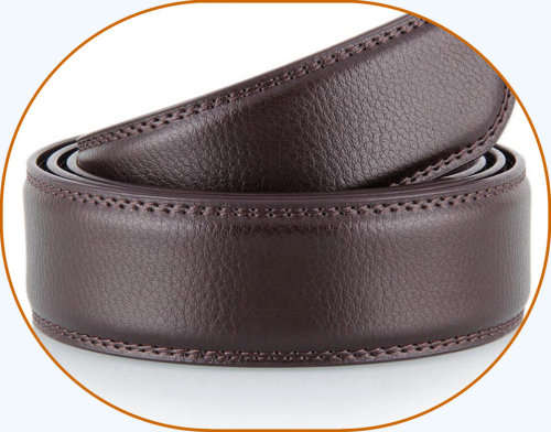 ** Men **Black & Gold Buckle**Dark Brown leather  automatic Buckle  Fashion Waist Belt   *