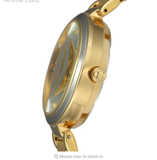 From UK** Magnifisant* Taylor Cole Lady Georgeos Gold Steel Band Bracelet Luxury Watch*