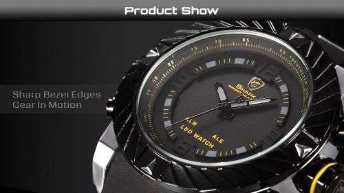 *$89* GOBLIN SHARK** - Men Dual Time Multifunction Quartz Wrist Watch~ Real Musculine & Big**