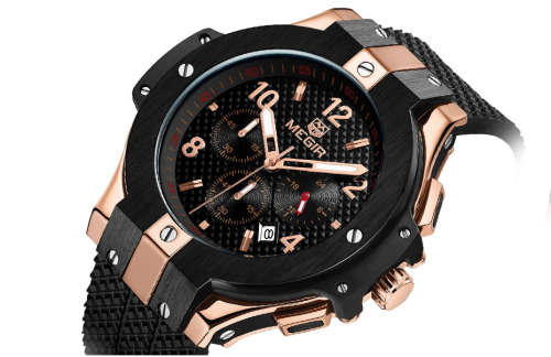 *** Megir (2050)  Brand** Top Watch* New Style  Big Luxury Men Quartz Watch CHRONOGRAPH * 6 HANDS *