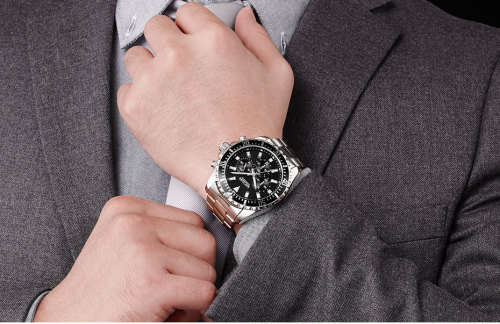 Classic*  Megir 2064G -All Steel Multifunction  Chronograph Watch * 6 HANDS*