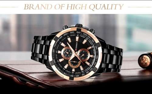 ** ALL STEEL 8023 **  by CURREN®  GOLD & BLACK