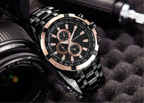 ** ALL STEEL 8023 **  by CURREN®  GOLD & BLACK