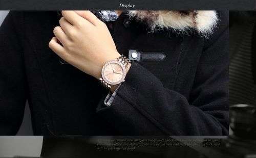 From UK** Magnifisant*Rose Gold Taylor Cole Lady Georgeos Steel Band Bracelet Luxury Watch*