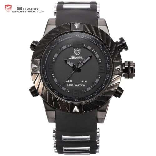*$70* GOBLIN SHARK** - Men Dual Time Quartz Wrist Watch~ Real Musculine & Big**BOOK,BOX and PAPERS*