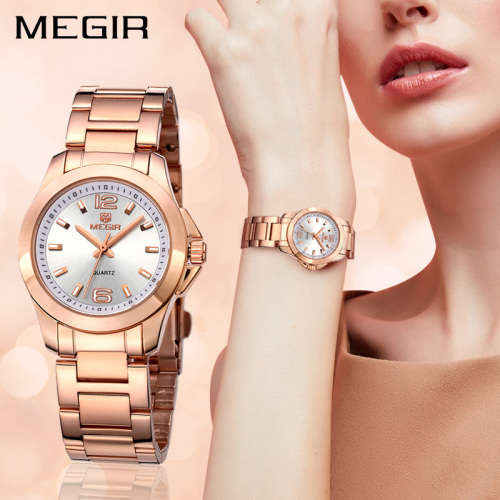 Megir 5006L  -Quality Ladies Solid Analog Watch * Gold *