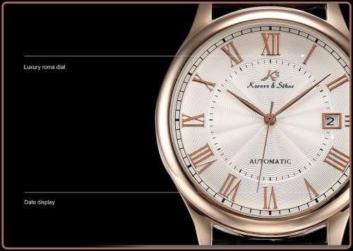 *KS Imperial*  White Dial Gold Case Automatic Mechanical Mens **Analog Wrist Watch*FULL HOUSE!