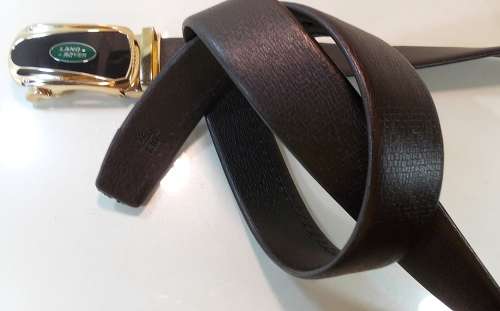 ** Men **Black & Gold Buckle*LAND ROVER*Dark Brown leather  automatic Buckle  Fashion Waist Belt   *