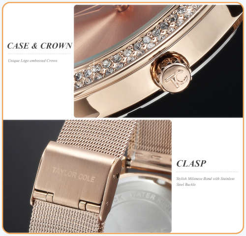 From UK ** Magnifisant*Taylor Cole Lady Georgeos Steel Band Bracelet Luxury Watch*FREE SHIPPING*