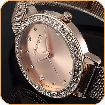 From UK ** Magnifisant*Taylor Cole Lady Georgeos Steel Band Bracelet Luxury Watch*FREE SHIPPING*