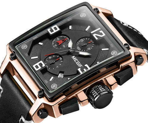 *** Megir (2061)  Brand** Top Watch* New Style  Big Luxury Men Quartz Watch CHRONOGRAPH * 6 HANDS *