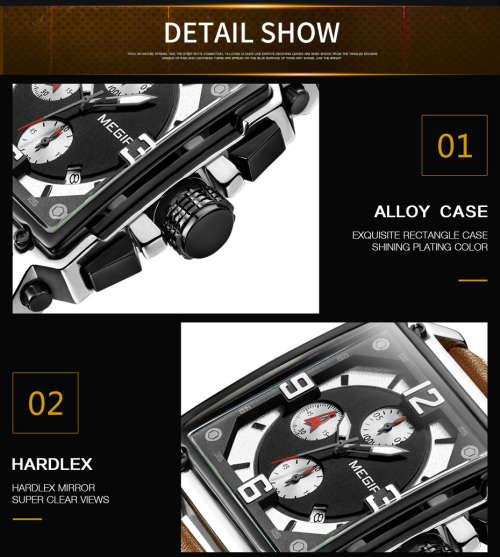 *** Megir (2061)  Brand** Top Watch* New Style  Big Luxury Men Quartz Watch CHRONOGRAPH * 6 HANDS *