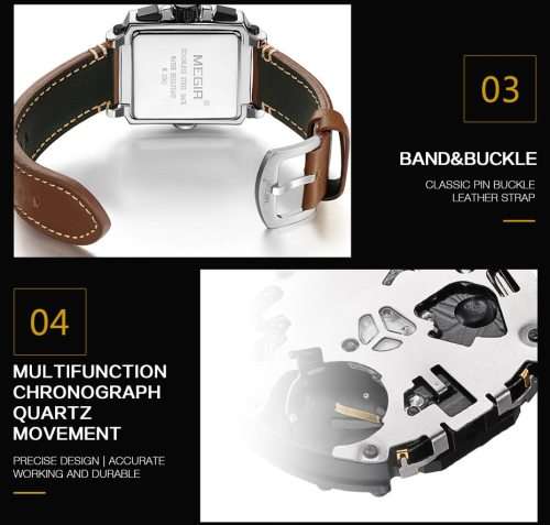 *** Megir (2061)  Brand** Top Watch* New Style  Big Luxury Men Quartz Watch CHRONOGRAPH * 6 HANDS *