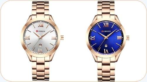 CURREN® 9007 LOVELY ALL STEEL LADIES AUTO DATE ROSE GOLD  QUALITY WATCH* 2 OPTIONS*