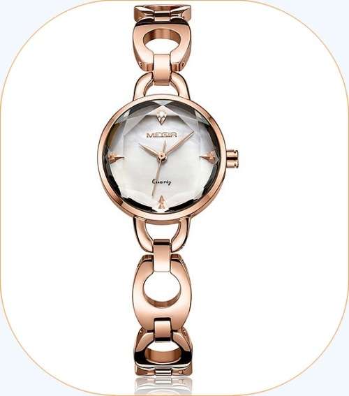 **Megir 4173  - Ladies Dainty Feminine Serious Small ROSE GOLD Watch**