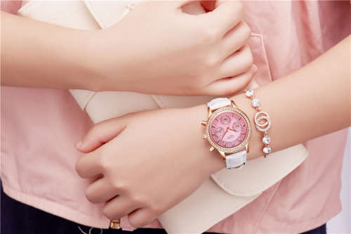 Lige 9812 - Ladies Lovely  Watch * 6 HANDS* Box,Book, & Papers ** Rosepink Dial **