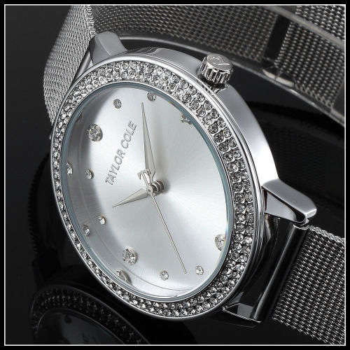 From UK ** Magnifisant*Silver Taylor Cole Lady Georgeos Steel Band Bracelet Luxury Watch*