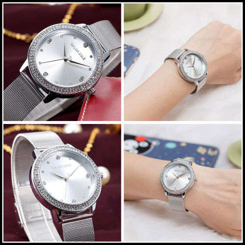 From UK ** Magnifisant*Silver Taylor Cole Lady Georgeos Steel Band Bracelet Luxury Watch*