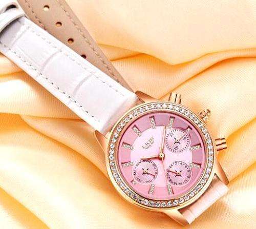 Lige 9812 - Ladies Lovely  Watch * 6 HANDS* Box,Book, & Papers ** Rosepink Dial **