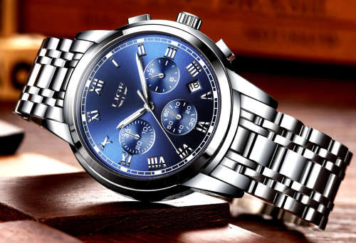*CLASSIC- Relogio Masculion LIGE 9810* Top Luxury*FULL Steel*6 Hands* Chronograph Watch*FULL HOUSE!