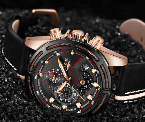 **   Relogio Masculion LIGE 9882 Top Luxury *6 Hands* Chronograph Watch Men*