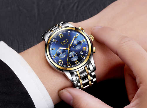 ** CLASSIC -  Relogio Masculion LIGE 9810* Top Luxury * FULL* Steel *6 Hands* Chronograph Watch Men