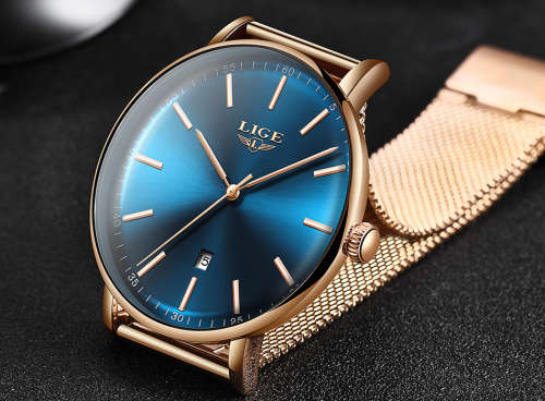 ** CLASSIC -Ladies Modern Trendy * BIG DIAL* LIGE 9908- Top Luxury All Steel *FULL HOUSE!
