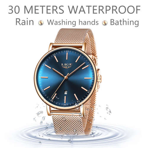 ** CLASSIC -Ladies Modern Trendy * BIG DIAL* LIGE 9908- Top Luxury All Steel *FULL HOUSE!
