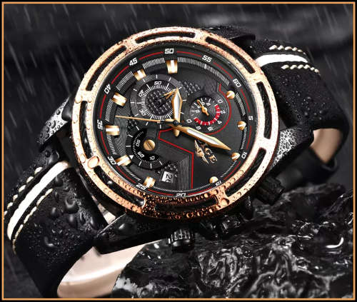 **   Relogio Masculion LIGE 9882 Top Luxury *6 Hands* Chronograph Watch Men*