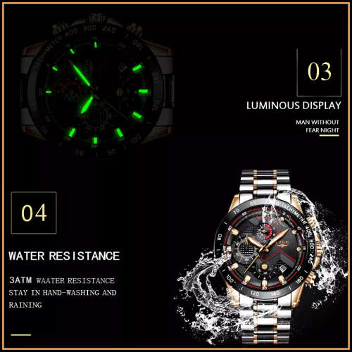 CLASSIC - Business Men LIGE 9982  Luxury * FULL* Steel *6 Hands* Chronograph Watch Men- FULL HOUSE*