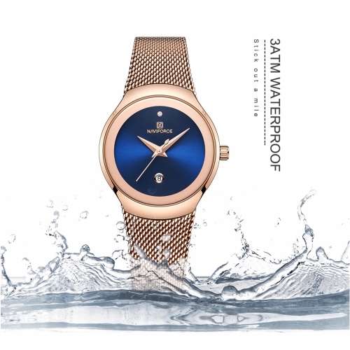 * Magnifisant* Naviforce* Lady Georgeos Steel  Bracelet Luxury Watch*
