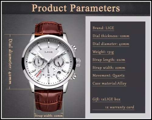 FREE SHIPPING*LIGE 9866~Luxury Multifunction Sport watch with Brand Box ~FULL HOUSE