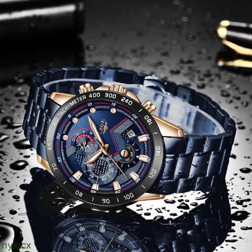 CLASSIC - Business Men LIGE 9982  Luxury * FULL* Steel *6 Hands* Chronograph Watch Men- FULL HOUSE*