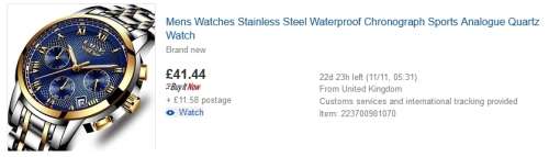 ** CLASSIC -Quality Built LIGE 9849 Top Luxury FULL Steel *6 Hands* Chronograph Watch Men
