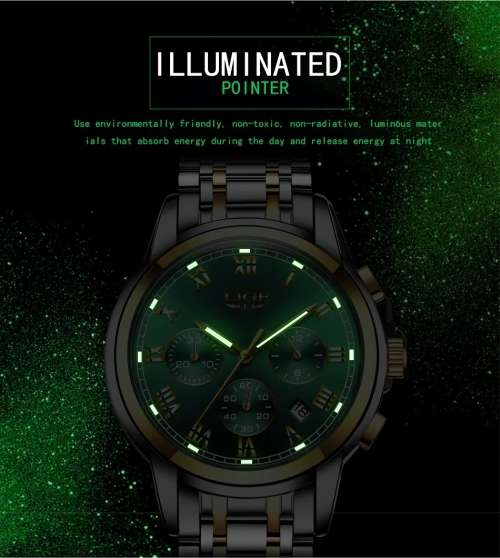 ** CLASSIC -  Relogio Masculion LIGE 9810*  Luxury * FULL* Steel *6 Hands* Chronograph Watch Men