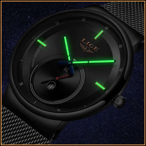 LIGE 9993 Slimline  Quartz Clock with Quality!* Will not Fade, Rust=YOUR BID IS FOR BLACK*