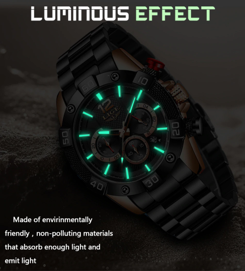 CLASSIC - Business Men LIGE 10030  Luxury * FULL* Steel *6 Hands* Chronograph Watch Men- FULL HOUSE*