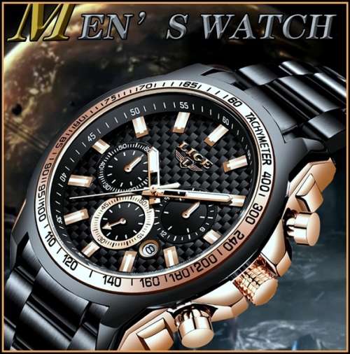 *$229.00* BIG,HEAVY- FULL STEEL  LIGE 10015  Quality*6 Hands* Chronograph Watch *FULL HOUSE!