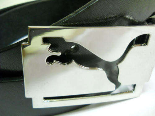ATTACKING  LION MOTIVE BUCKLE--BLACK-- BELT
