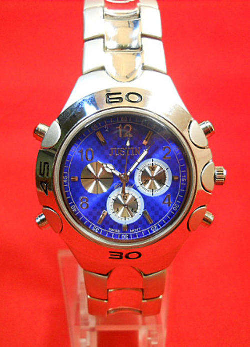 JUSTIN GENTS  METAL  WATCH-SILVER