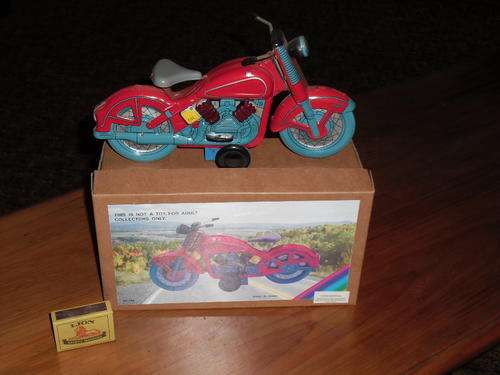 Tin plate motorcycle toy mint and box