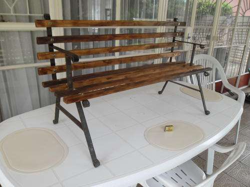 Three Junior wood and steel benches the price is for all three