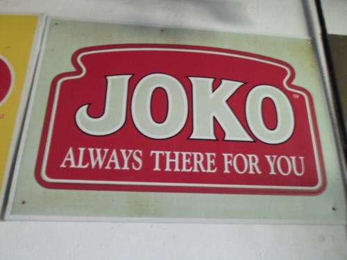 very very rare vintage large 100% original Joko TM metal sign not enamel