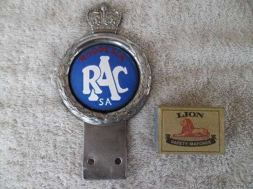 original Rhodesia RAC sa car bumper badge
